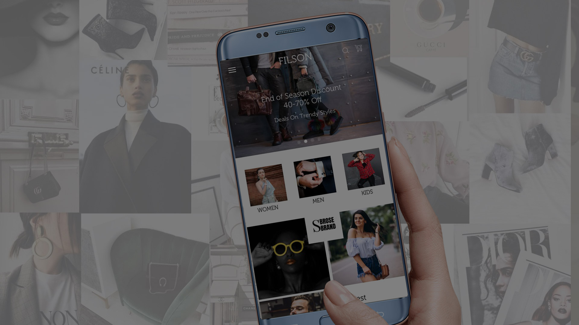 Filson Fashion App Header